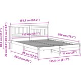  Konstrukcija postelje z vzglavjem Voskast rjav 150 x 200 cm, (5000126651) | Shoptok.si
