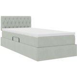  Postelja s shranjevanjem Svetlo siva 90 x 200 cm Žamet, (5000100826) | Shoptok.si