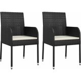  9-dijelni vrtni blagovaonski set s jastucima crni od poliratana | shoptok.hr