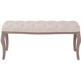  Klupa od Tkanine i Masivnog Drva 110x38x48 cm Krem Bijela | Eponuda.ba