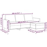 Trosjed s tabureom crni 180 cm od umjetne kože | shoptok.hr