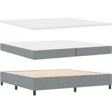 vidaXL Postelja s škatlastim dnom z vzmetnico in klopjo Svetlo siva 200x200 cm Tkanina, (22082944) | Shoptok.si