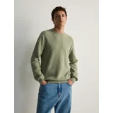 Reserved bombažni pulover - zelena