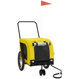 Prikolica za bicikl za ljubimce žuto-crna od tkanine i željeza | shoptok.hr