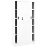 vidaXL uredski ormarić s kliznim vratima bijeli 90x40x180 cm čelični | shoptok.hr