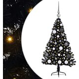 vidaXL Umjetno predsvijetljeno božićno drvce Crna 120 cm PVC | shoptok.hr