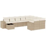  10-dijelni set vrtnih sofa s jastucima bež od poliratana | shoptok.hr