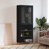  The Living Store Visoka komoda črna 69,5x34x180 cm inženirski les - Visoka Omarica, (21441926) Cene