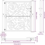  Vrtna vrata crna 100x100 cm čelična dizajn plamena | shoptok.hr