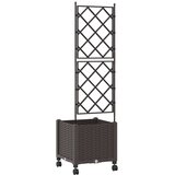  Vrtni saksija s rešetkom i kotačima Smeđa 40 x 40 x 149 cm PP - Smeđa 40 x 40 x 143 cm s kotačima | shoptok.hr