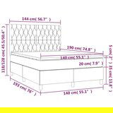  Krevet s oprugama i madracem crni 140 x 190 cm od tkanine | shoptok.hr