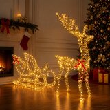  Reindeer vuče saonice LOVIISA 450 LED lampica Topla bijela | shoptok.hr