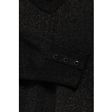 Marisse Black Metallic Thread V-Neck Sweater | Shoptok.si