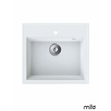 Milo Granitna sudopera Retto 56x51cm Magnesia white ø90 | Eponuda.com