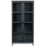 Rowico Crna vitrina od hrastovog drveta 95x195 cm Everett - Cijene