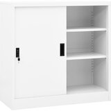 vidaXL Pisarniška omara z drsnimi vrati bela 90x40x90 cm jeklo Cene