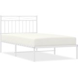  Metalni okvir za krevet s uzglavljem bijeli 100x190 cm | shoptok.hr