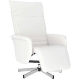  Naslanjač z naslonom za noge belo umetno usnje, (20927310) | Shoptok.si