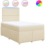 vidaXL Box spring postelja z vzmetnico krem 120x200 cm blago, (21308220) | Shoptok.si