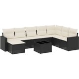  9-dijelni set vrtnih sofa s jastucima crni od poliratana | shoptok.hr