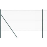 vidaXL Ograja v obliki heksagona Zelena 1.4x50 m Jeklo, Stebri za ograjo 13 kosov Zeleni Ø32 mm 190 cm Galvanizirano jeklo | Shoptok.si