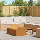 vidaXL Kamin z leseno shrambo 100x100x30 cm iz vremensko obstojne jeklene | Shoptok.si