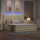  LED krevet za pohranu s madracem Krema 180 x 200 cm Tkanina | shoptok.hr