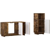  Set ormarića za kupaonicu 2 kom. Dimljeni hrast Prerađeno drvo | shoptok.hr