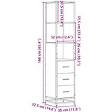 vidaXL Kopalniška omarica sonoma hrast 35x37,5x166 cm inženirski les | Shoptok.si