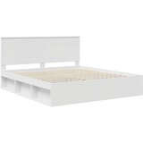  Konstrukcija postelje Bela 180 x 200 cm Masivno borovo les, (5000103934) | Shoptok.si