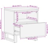  Noćni ormarići 2 kom 40x33x46 cm Masivna orahovina | shoptok.hr