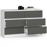 AKORD Komoda, 6 Predalov, Bela/Siva, (5000332187) | Shoptok.si