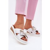 ARTIKER Leather Women's Wedge Sandals With Decorative Flower 52C0537 White | Shoptok.si