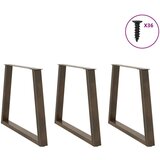  Noge za jedilno mizo v obliki črke V, 3 kosi, naravno jeklo, 80 x (72-73,3) cm, jeklo | Shoptok.si