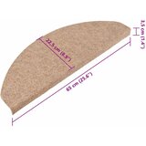  Samoljepljivi otirači za stepenice 15 kom 65x22,5x3,5 cm bež | shoptok.hr