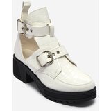 Resti White lacquered women's boots with cutout and embossing Malevib- Footwear | Shoptok.si