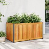 vidaXL Vrtno cvetlično korito 85x45x44 cm trden akacijev les in jeklo | Shoptok.si