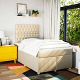 vidaXL Krevet s oprugama i madracem krem 120 x 200 cm od tkanine | shoptok.hr