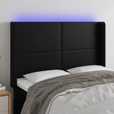 vidaXL LED posteljno vzglavje črno 147x16x118/128 cm umetno usnje Cene