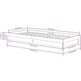  Za krevet od masivnog drva 75 x 190 cm 2FT6 jednokrevetni | shoptok.hr