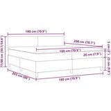 Box vzmetnica s podnožjem z LED svetlobo svetlo siva žametna tkanina, (22083176) | Shoptok.si