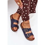 EVENTO Women's cork platform sandals with buckles navy Vesina | shoptok.hr