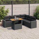 vidaXL 7-dijelni set vrtnih sofa od poliratana s jastucima crni | shoptok.hr