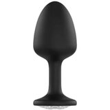 Dorcel Geisha Plug Diamond M - analni dildo z belim kamnom (črn) Cene