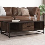  Stolić za kavu boja smeđeg hrasta 100x57x35 cm od drva i metala | shoptok.hr