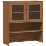 vidaXL huter Karamelna 90 x 35 x 100 cm Masivni bor in kaljeno steklo, (5000218032) | Shoptok.si