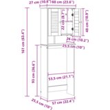 vidaXL Kabinetska WC boja meda 60 x 27 x 161 cm Masivna borovina | shoptok.hr