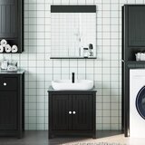  2-dijelni set kupaonskog namještaja BERG crni masivna borovina | shoptok.hr
