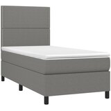  box spring s madracem LED tamnosivi 90x200 cm tkanina | shoptok.hr