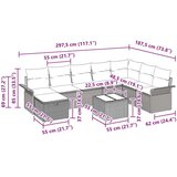  Vrtna sedežna garnitura 9 pcs Rjava in rdeča poli ratan, (5000134004) | Shoptok.si